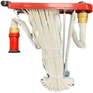 Fully Assembled 1 1/2" Fire Hose & Rack w/Nozzle (NPSH) - 75 Ft Hose